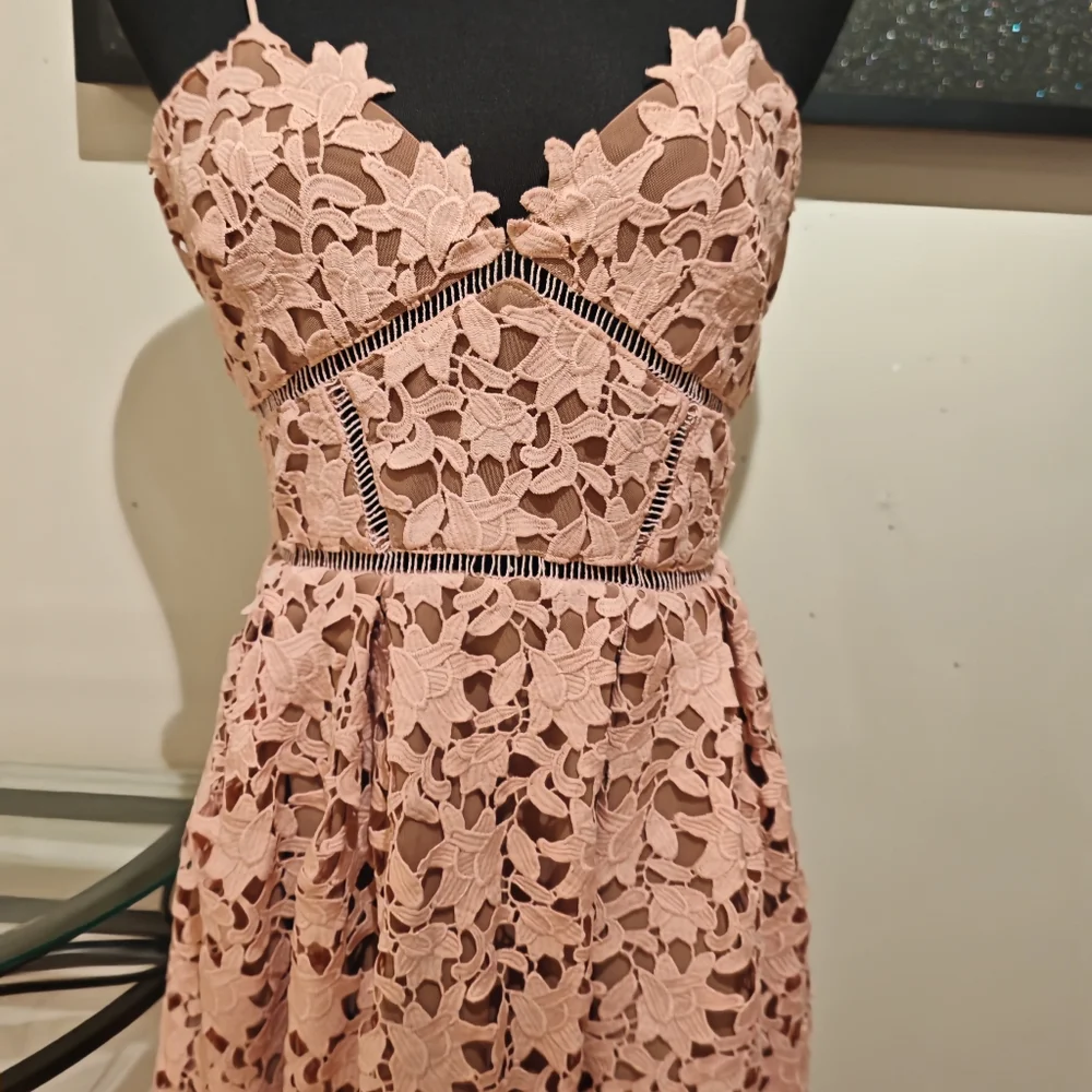 Self-Portrait Blush Pink Lace Midi Dress - Picture 13 of 16
